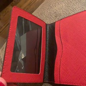 Red leather license or credit card case